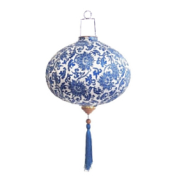 Вьетнамский фонарик 16" Шар бело-синий 757